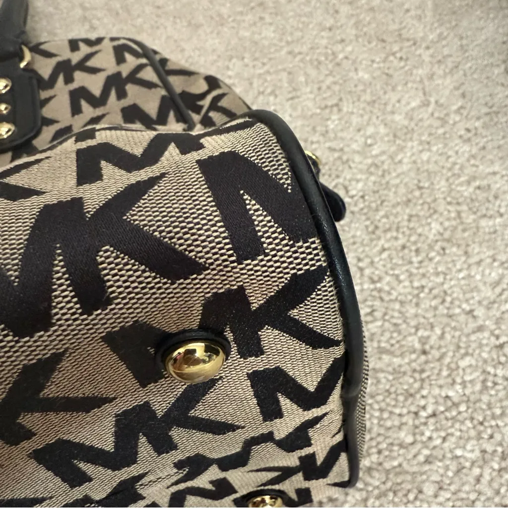 Michael Kors Veronica Monogram Canvas & Leather Dome Satchel - Image 8