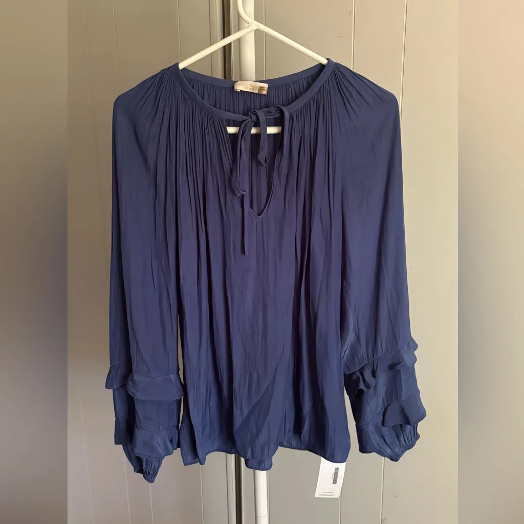 0078. $395 Ramy Brook Paris Long Sleeve Blouse - Image 3