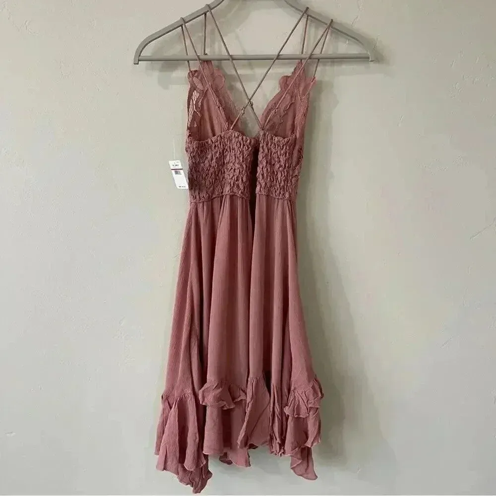 Free People Adella Boho Slip Dress in Rose XS NWT - Image 11