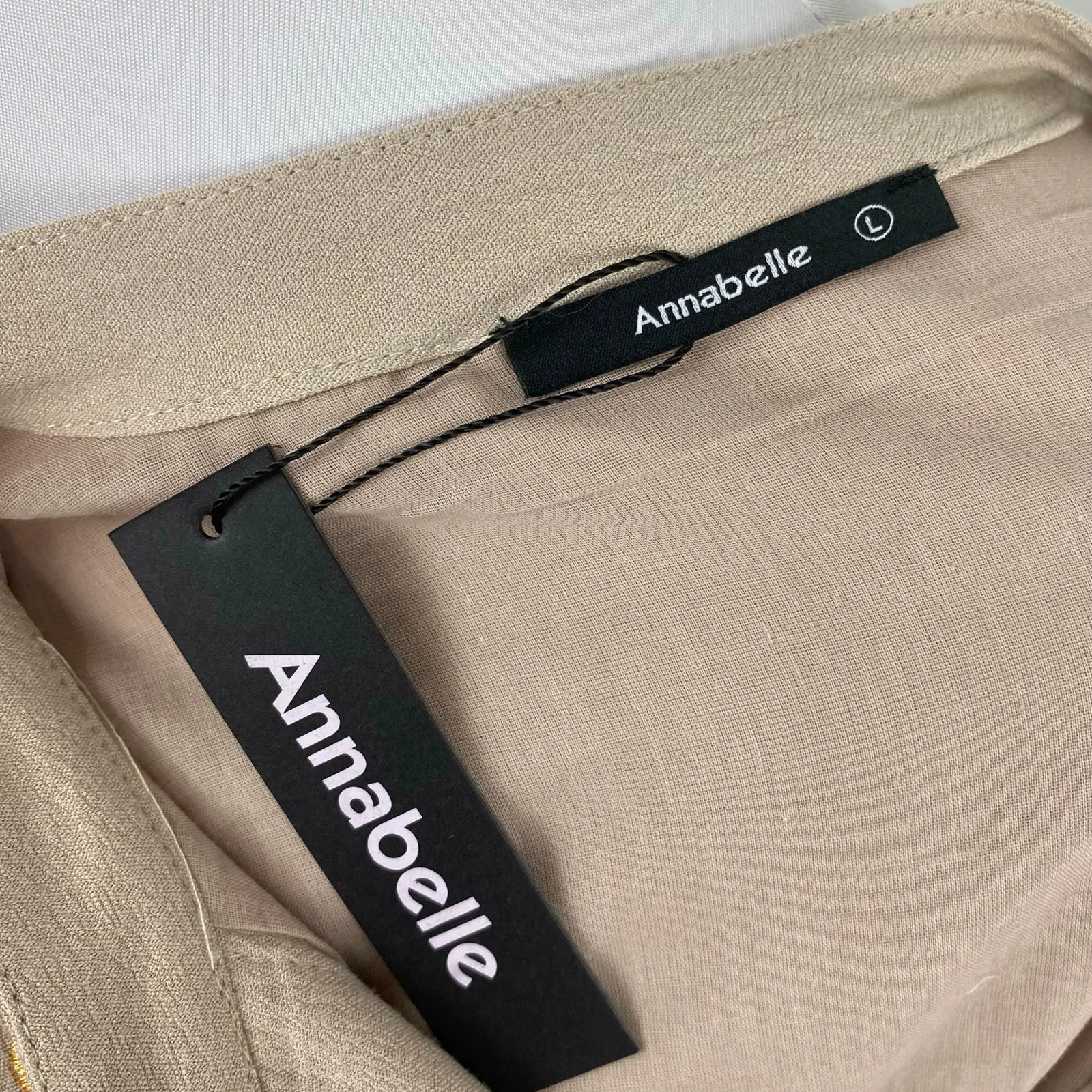 AnnaBelle Boho Floral Embroidered Long Sleeve Shift Shirt Dress Large Blue - Image 7