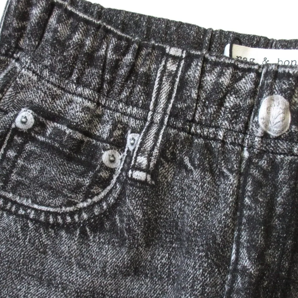 NWT rag & bone Miramar Jogger in Black Magic Photo Print Faux Jean Sweatpant XXS - Image 3