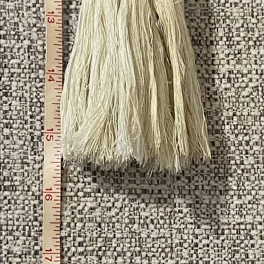 Plunder Design Evelyn Chunky Bohemian Grey and Gold Necklace with Cream Tassel - Image 6