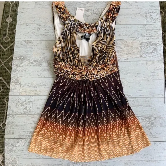 SKY Armando Sexy Keyhole Browns Top $220 Nordstrom Vintage NO DEFECTS NEW Brown Size XS - Image 2