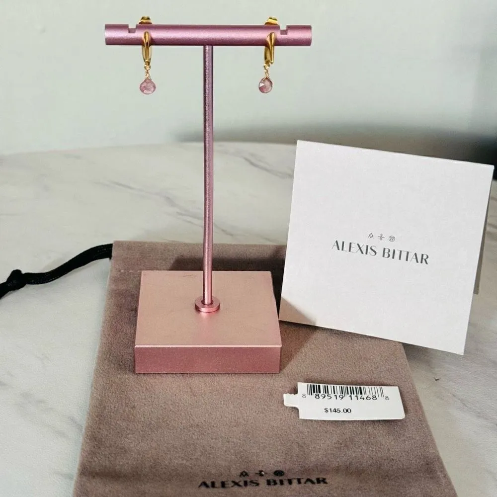 Alexas Bittar Asterales Thorn 14K Goldplated & Pink Tourmaline Drop Earrings NWT - Image 3