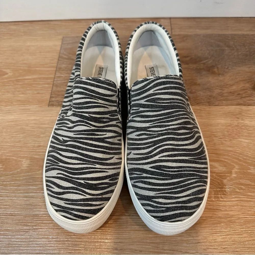 Steve Madden Gills Platform Zebra Print Slip On Sneakers - Image 6