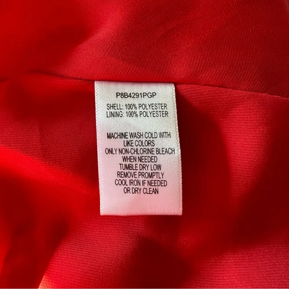 Parker Red Floral Halter High Neck Ruffle Trim Mini Dress size XS - Image 12