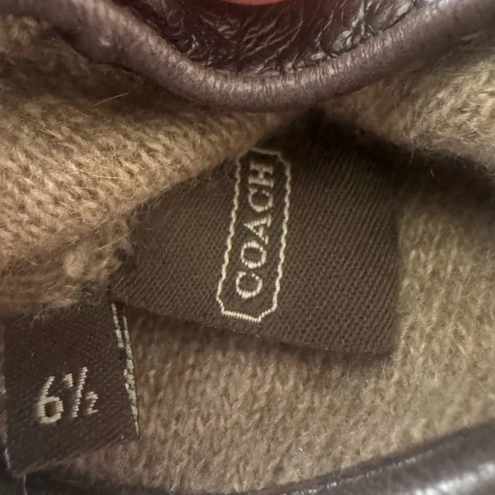 Coach cashmere lined Brown leather gloves 6 1/2 Womens - Image 5