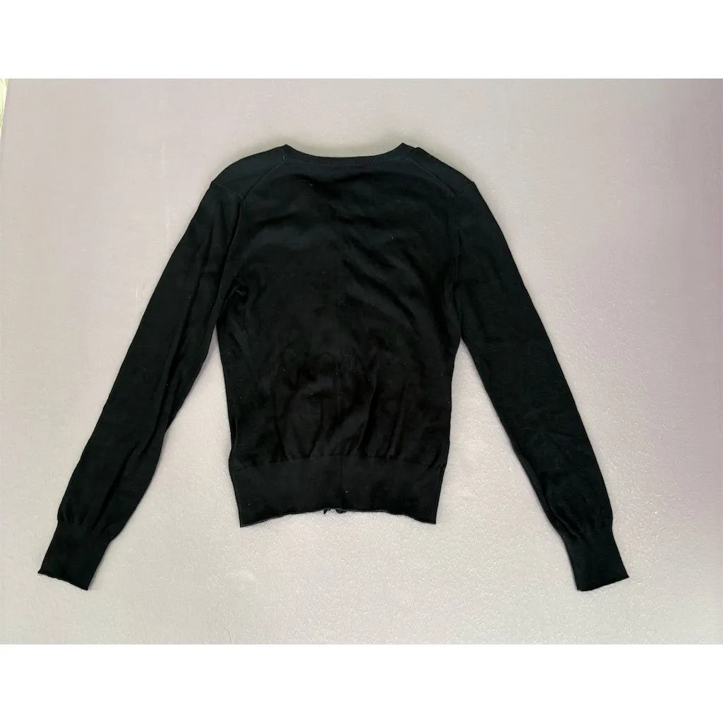 Tommy Hilfiger Women's Ruffled Cardigan‎ Sweater Black Size S - Image 2