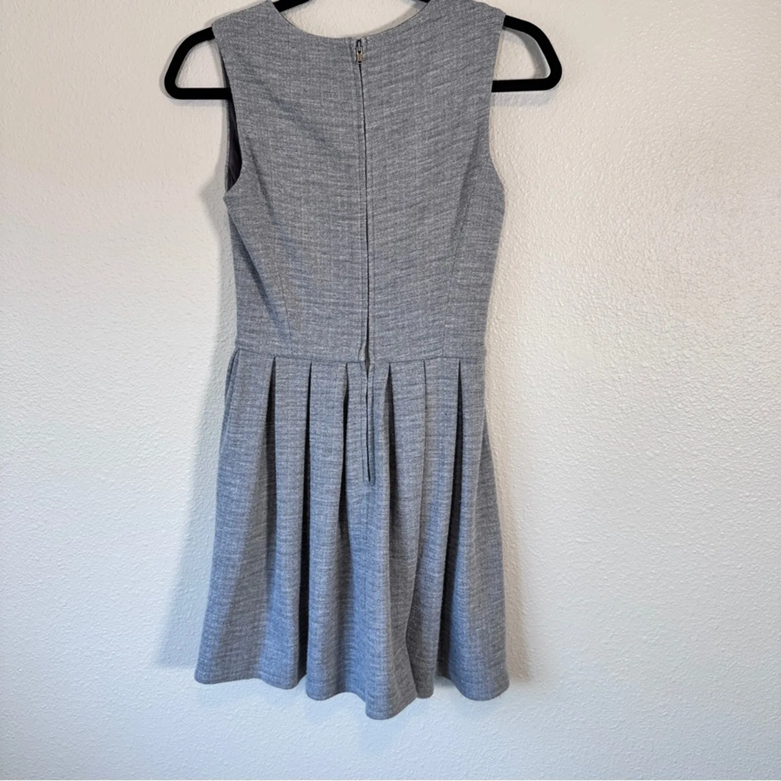Talula Aritzia Grey Fit & Flare Mini Dress Women 2 Preppy Sleeveless Skater Twee - Image 5
