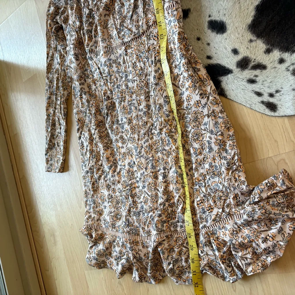 FREE PEOPLE Boheme Mini Dress Size‎ 2 Floral Long sleeve - Image 11