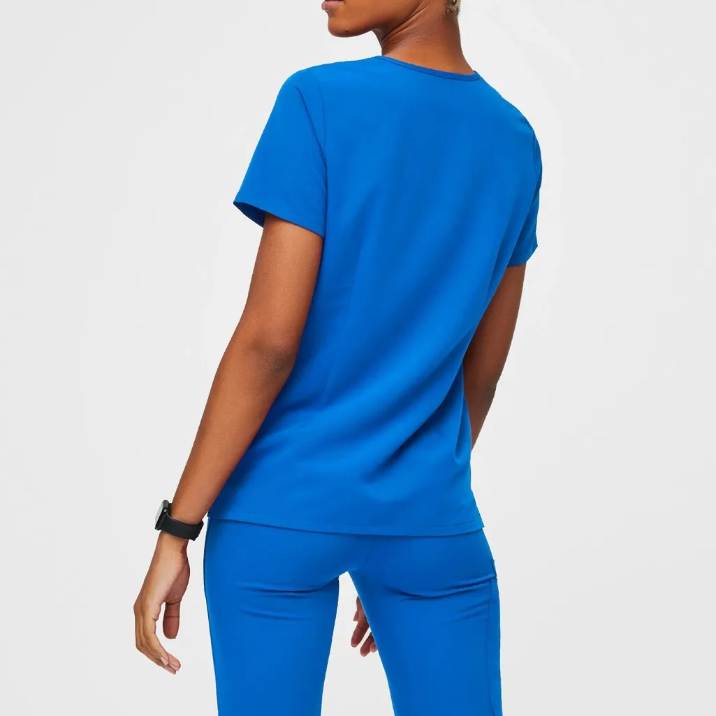 Figs Casma Three-Pocket Scrub Top Royal Blue Size Medium - Image 2