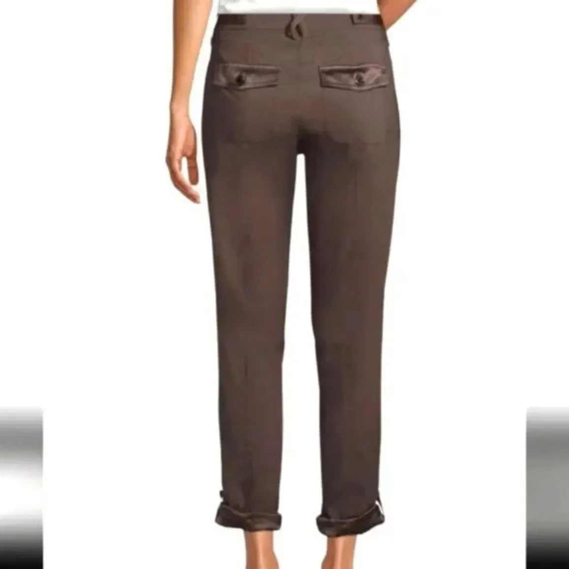 White House Black Market The Straight Crop Pants Size 4 Convertible Satin Party - Image 6