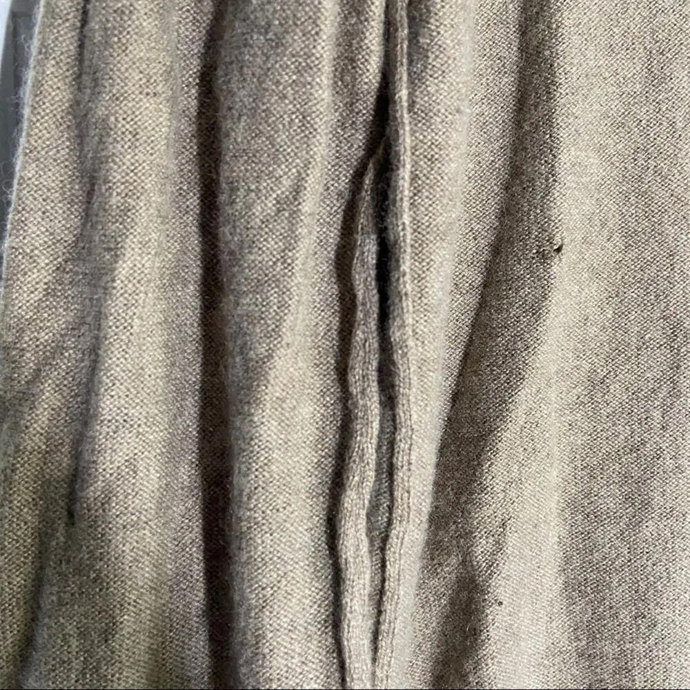 Skull Cashmere Sweater Tan Checkerboard Print S - Image 4