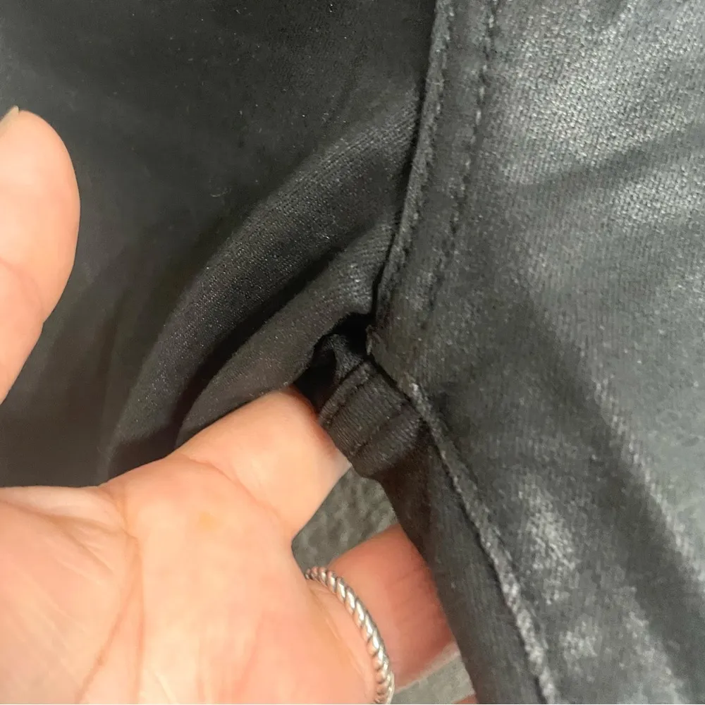 7 for all Mankind Womens Jeans Coated Black High Waist Skinny Ankle Size 26 - Image 7