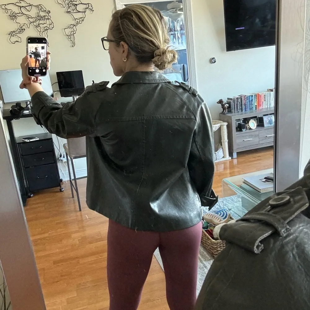 NWT Banana Republic black vintage genuine leather jacket early 2000s size XL! - Image 5