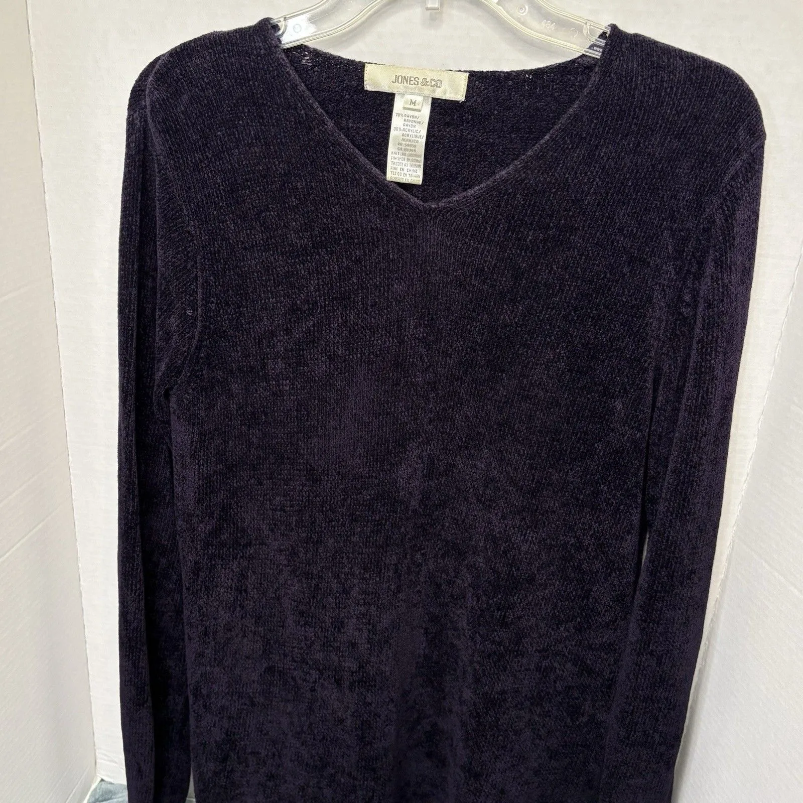 Vintage Jones & Co Deep Purple Pullover Knit Sweater Medium - Image 2