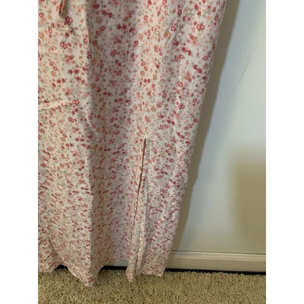 Aeropostale Floral Dress Small Pink Y2K Smocked Cottage Boho Ditsy Coquette - Image 3