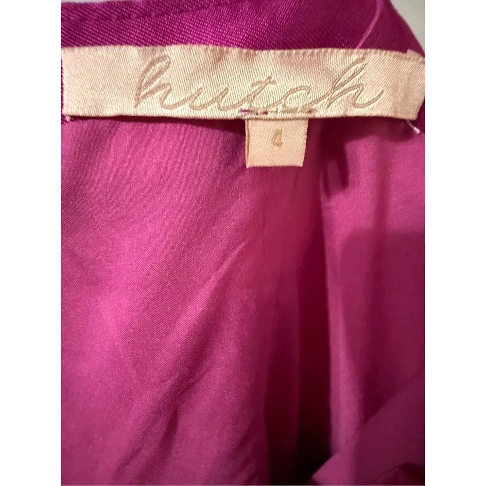 Anthropologie Hutch Serena Bow Mini Dress Pink Red Sz 4 - Image 5