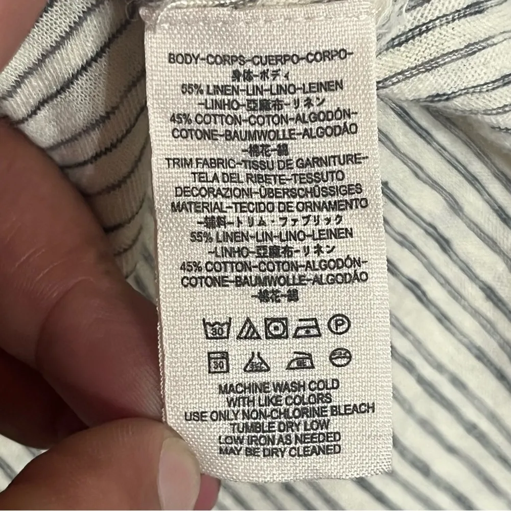 We the Free Women's Size Medium Gray Cream Striped Tank Crop Top Flowy Summer - Image 4