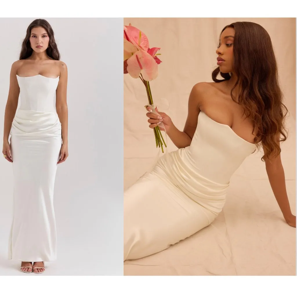 HOUSE OF CB ‎ 'Persephone' Ivory Strapless Corset Dress NWOT size XS - Image 2