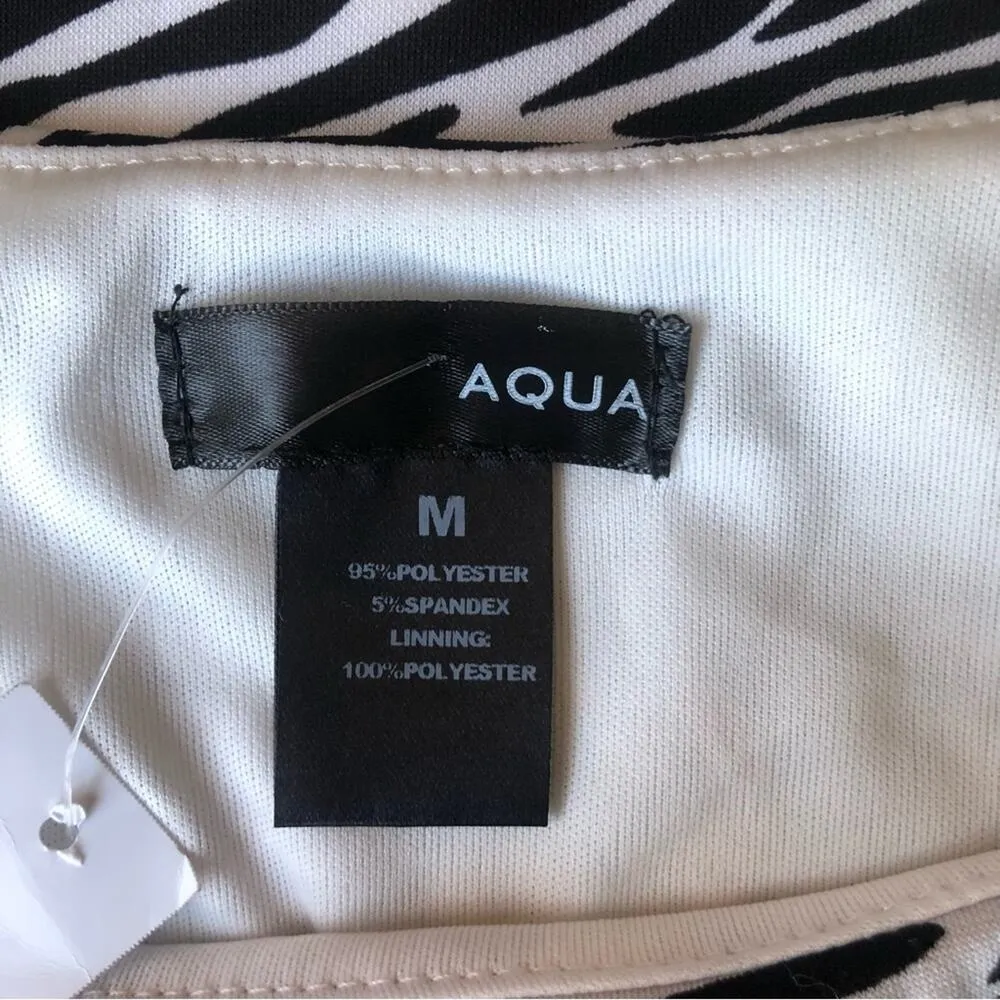 Aqua Womens Animal Print Crop Sleeveless Black White Animal Print Top Medium - Image 6