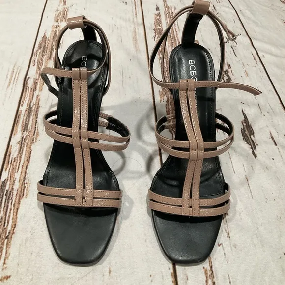 BCBGENERATION ISABEL WOMENS DOVE BEIGE CAGED EFFECT T STRAP ADJUSTABLE - Image 2