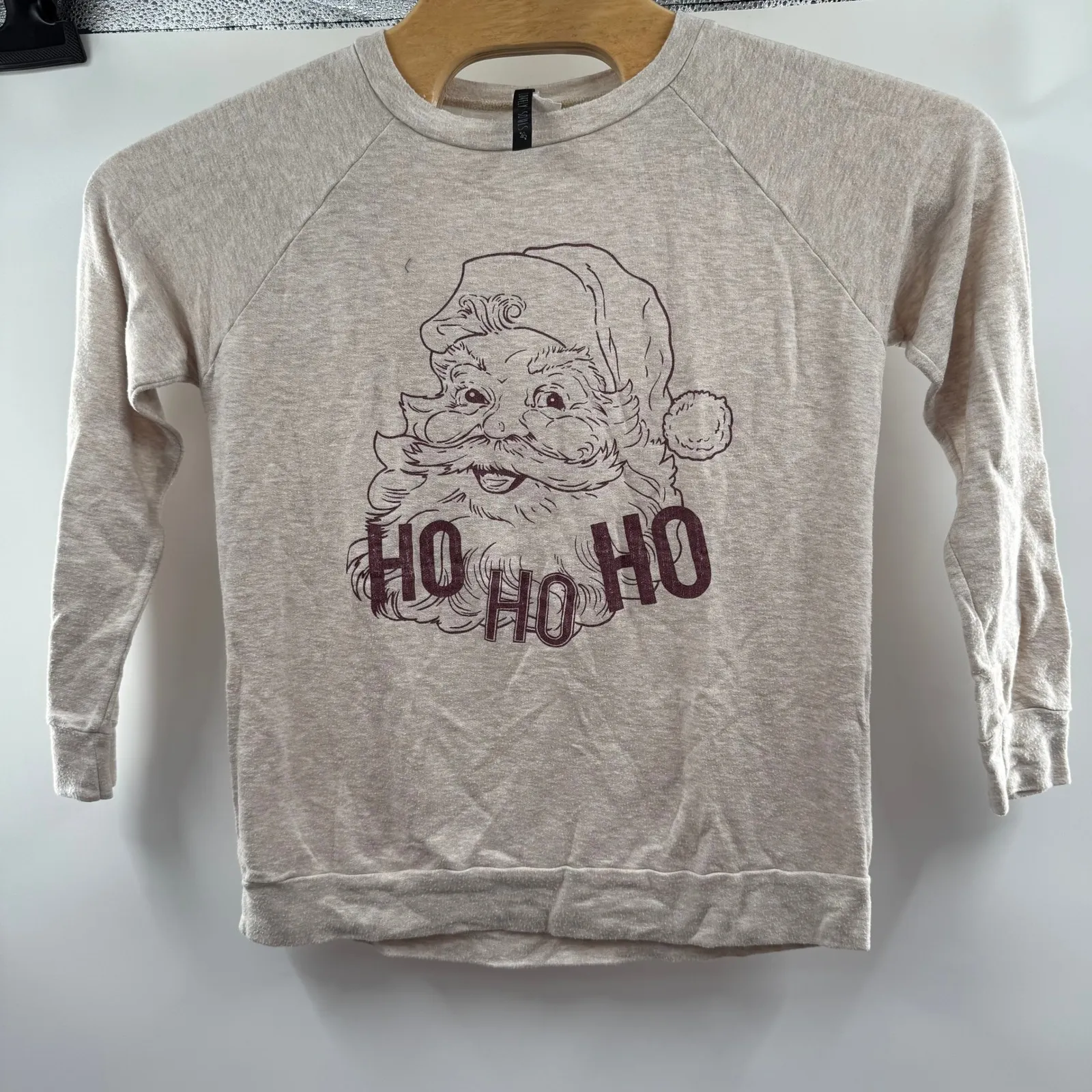 Lovely Souls Santa Claus Christmas Holiday Crewneck Top Tan - Image 1
