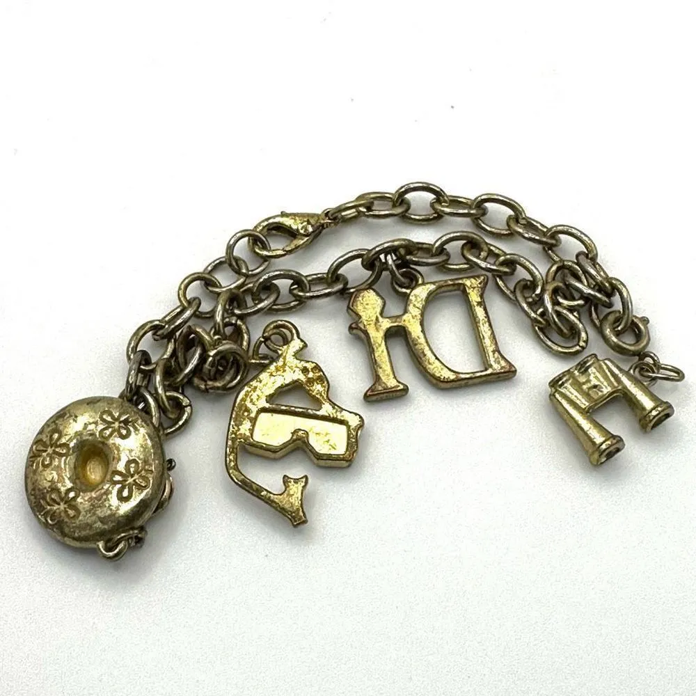 Diamond International scuba hat binoculars hat charm bracelet Gold - Image 5