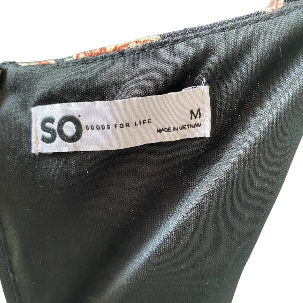 women's size medium black floral long sleeve knee length flare dress - Image 11