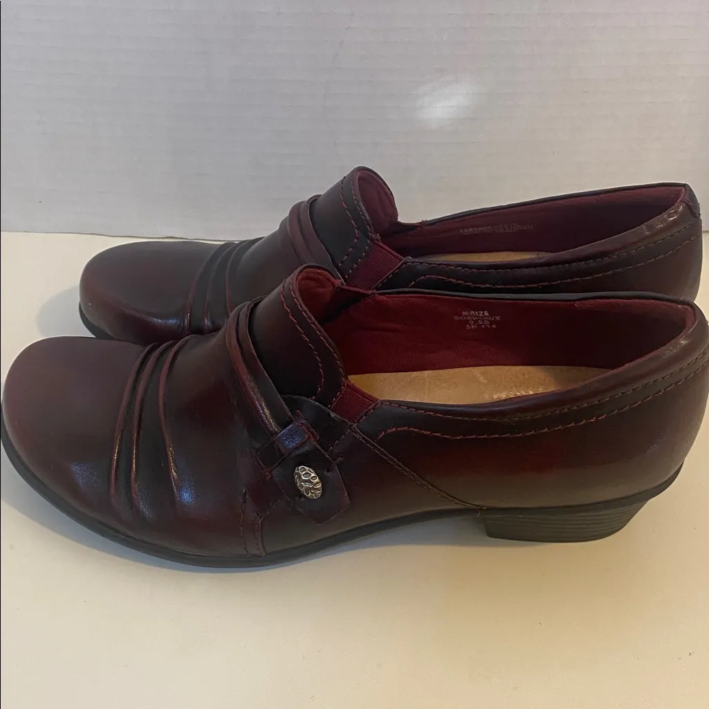 EARTH burgundy leather shoes size 9.5 Red - Image 4