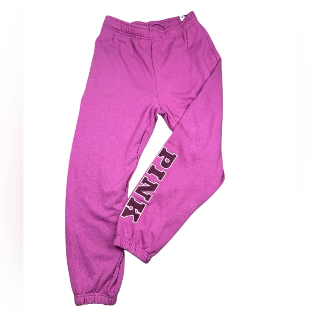 NWT PINK Victoria's Secret Ivy Fleece Campus High Rise Relaxed Sweatpants Medium - Image 4
