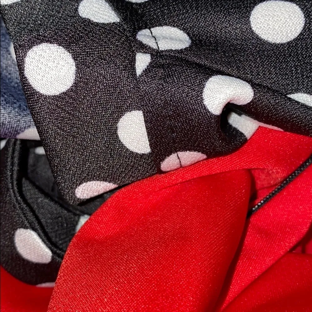 Oxiuly medium vintage red dress black white dots - Image 10