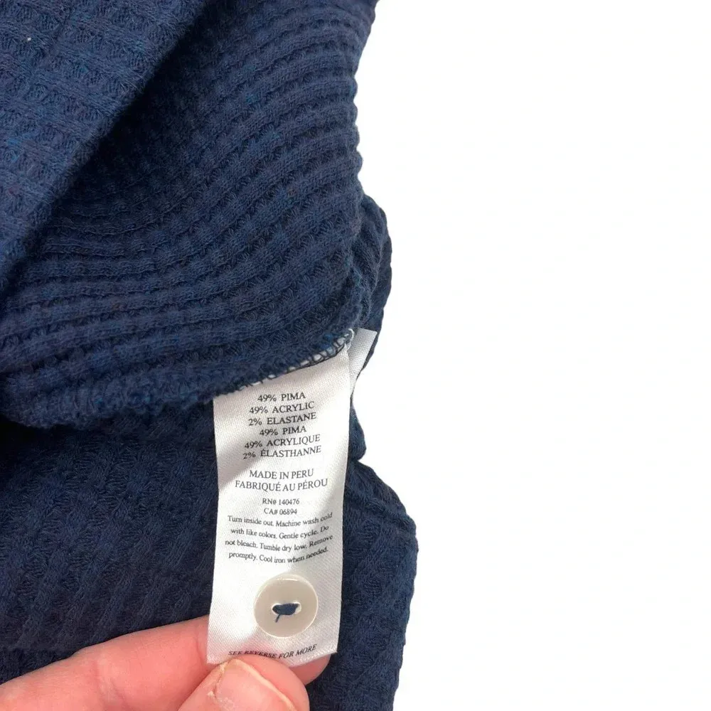 Faherty Yule Waffle‎ Knit Joggers Leggings Midnight Navy Blue Size XL - Image 11