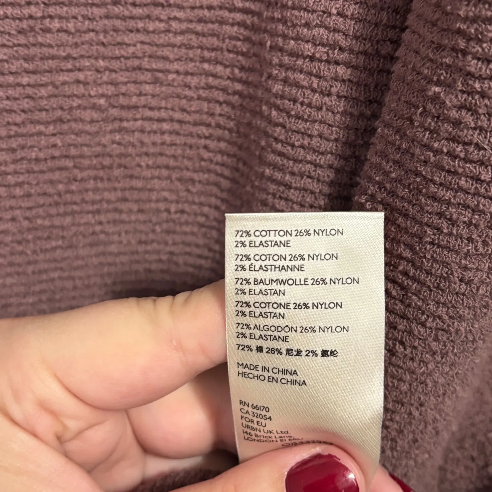 Free People Ottoman Mauve Oversized Ribbed Cowl Neck Tunic Sweater M - Image 4