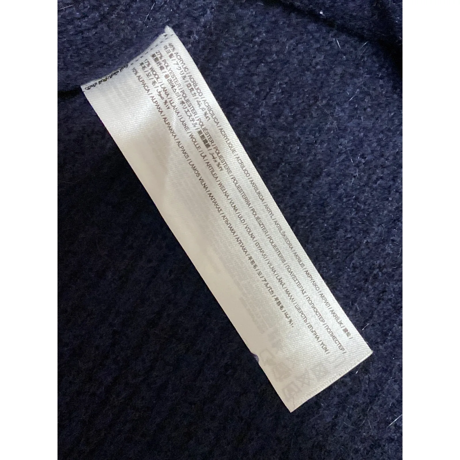 Mango MNG Blue Wool Alpaca Sleeveless Turtleneck Rib Knit Sweater Vest Top Sz S - Image 5