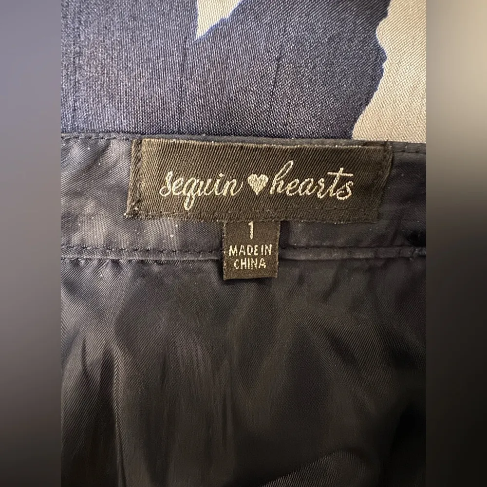 Sequin Hearts Blue Red White Floral Full Tulle Formal Maxi Skirt Size 0 - Image 6