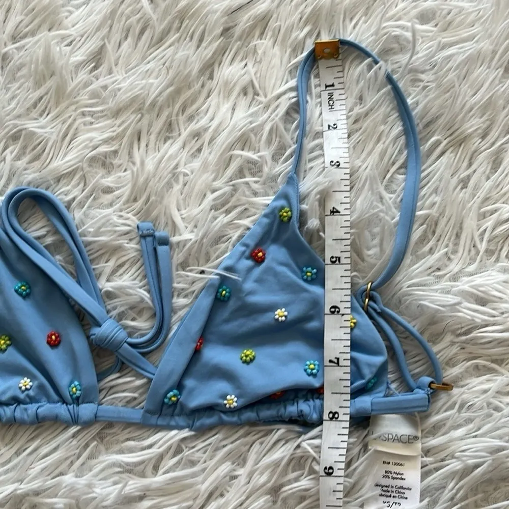 L*space Women’s Brittany top in sky blue with embroidery size XS - Image 8