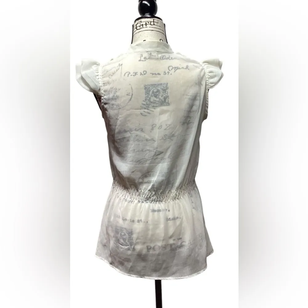 Ali & Kris ruffle blouse. Ivory in color. Size Medium - Image 4