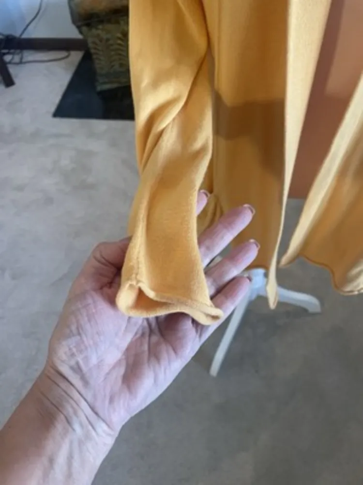 Fresh‎ Produce Size XS Yellow Long Line Cardigan Pockets Collar Comfort Spring - Image 6