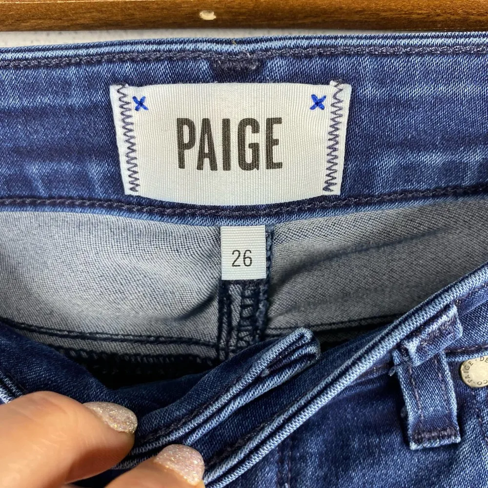 Paige Womens Paula Verdugo Ankle Raw Hem Cuffed Denim Jeans size 26 - Image 5