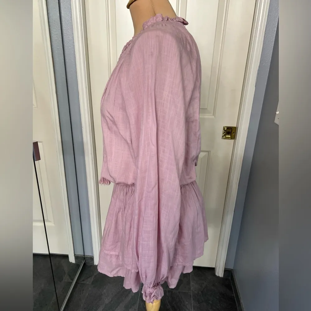 Paige Lemay Dusty Rose Pink Peasant‎ Mini Dress - Image 7