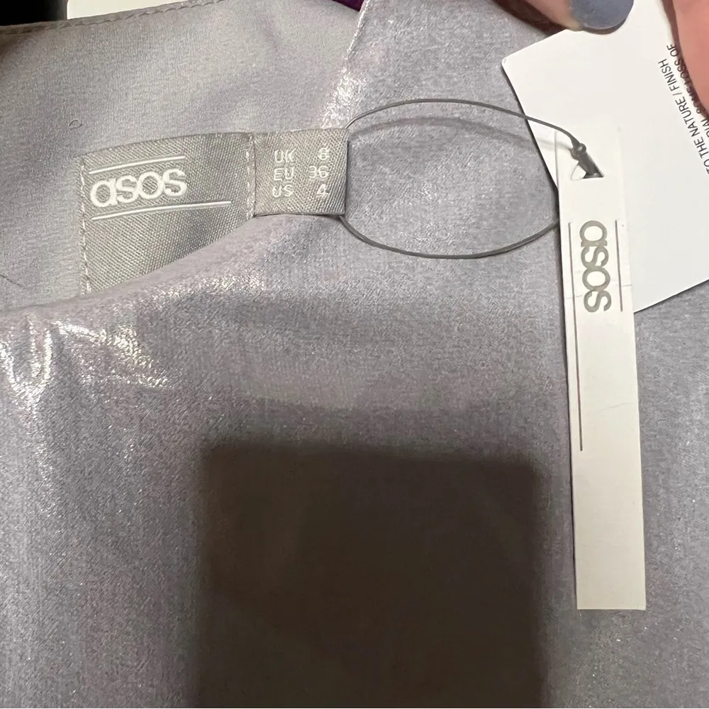 ASOS  Metallic Silver Draped Midi Dress 4 - Image 4