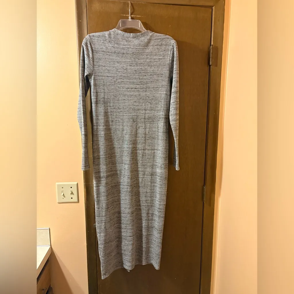 Hatch Harper Cardigan Midi Dress in Pearl Gray Space Dye - Image 7