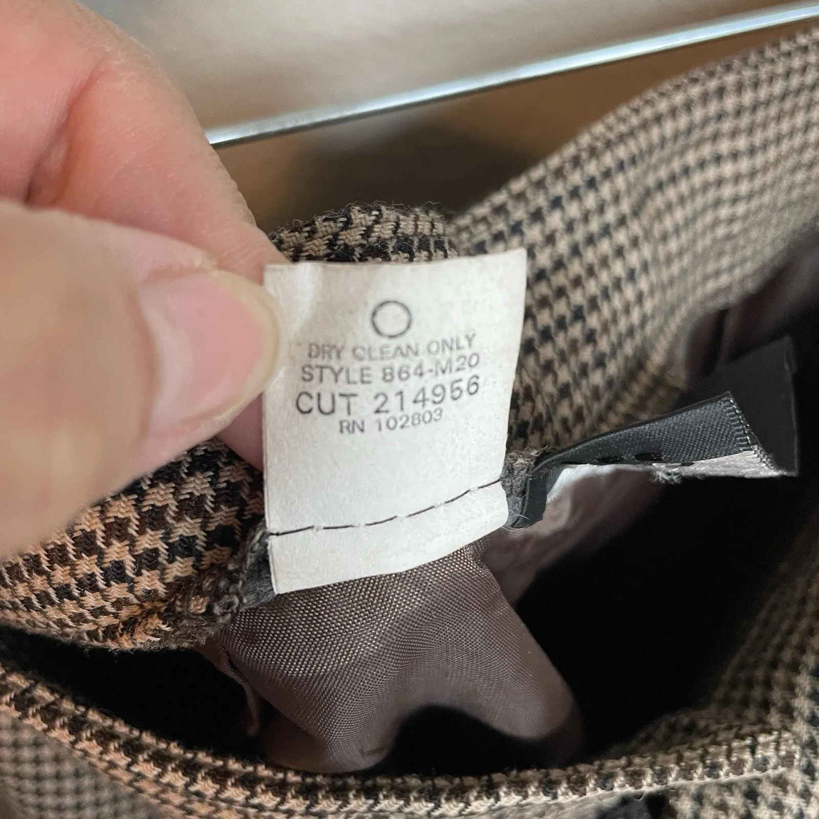 Vtg Women Wool Houndstooth High Waist Pleated Trousers Size 14 Classic Work Pant - Image 6