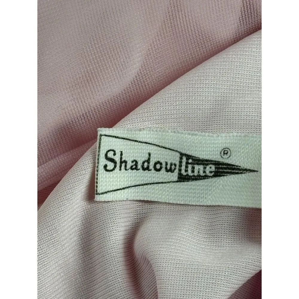 Vintage Shadowline Nightgown Pink Lace Trim Womens S USA - Image 2