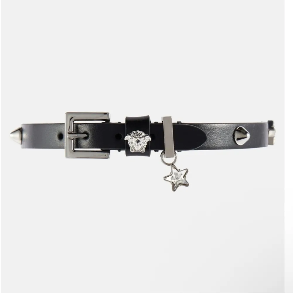 Versace Authentic  NWT Black Medusa Crystal Star / Stud Buckle Choker - Image 8