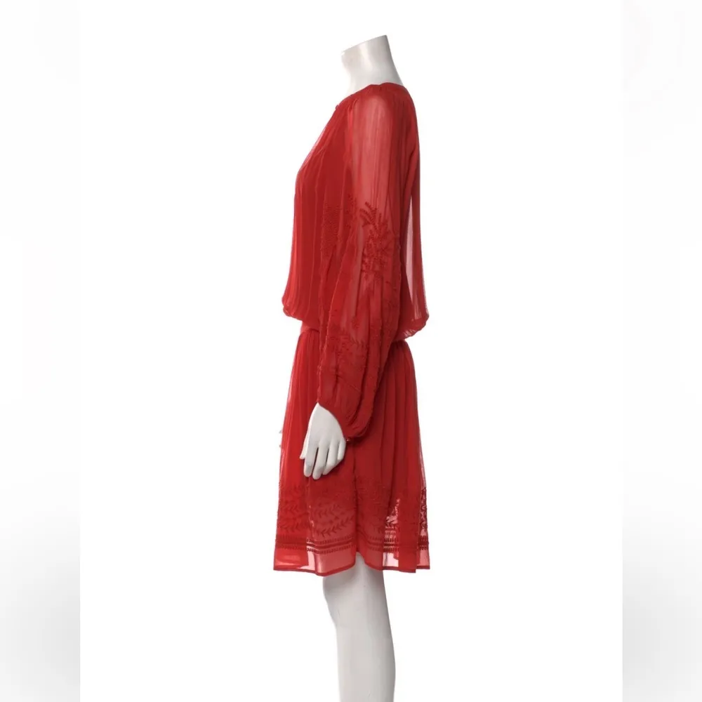 Vanessa Bruno scoop neck knee length dress. Matching separate slip dress under. Red Size undefined - Image 2