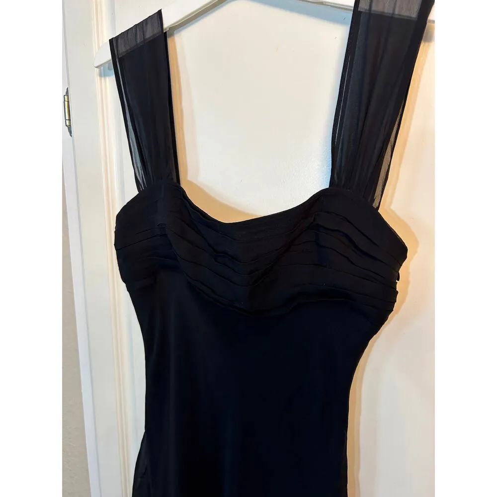 BCBGMAXAZRIA black silk mini formal dress - Image 2