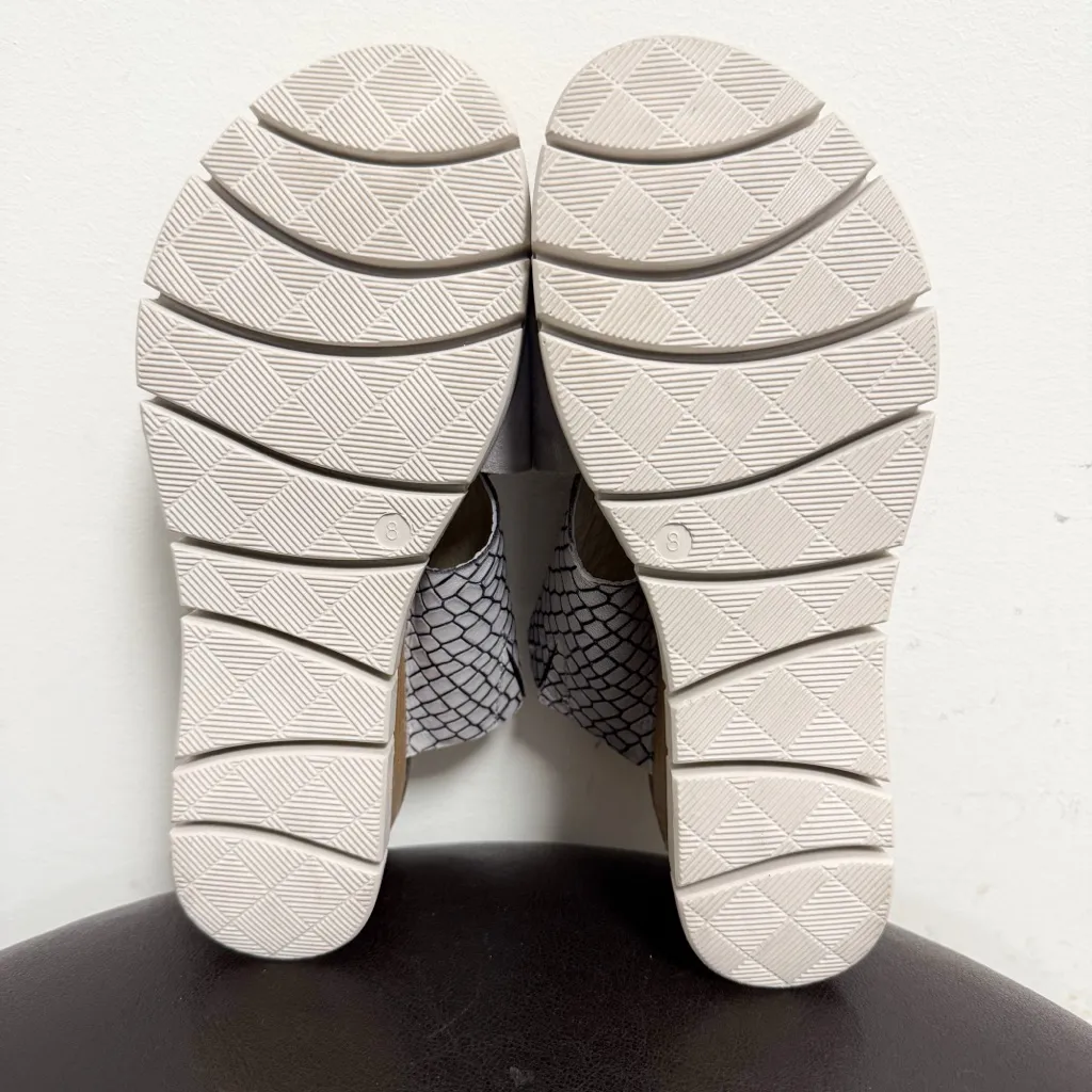 Diba True Grey Black Beachy Keen Suede Leather Wedge Slip On Platform Sandals Gray Size 8 - Image 7