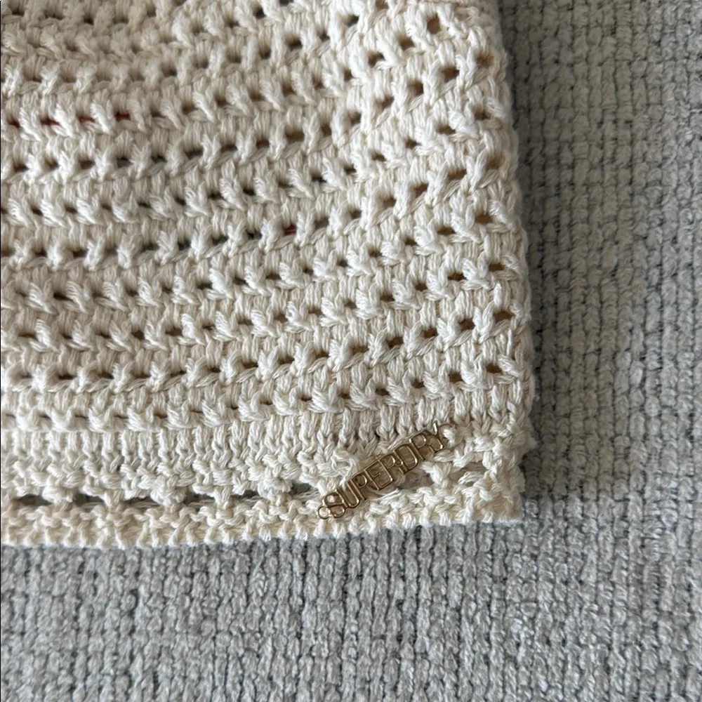 Superdry Cream Sleeveless Cropped Halter Top - Image 2